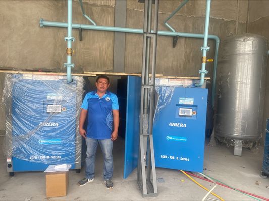 30% Energieeinsparung 75 kW/100 PS VSD Schraubkompressor 7-15bar